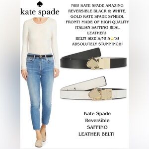 NIB! KATE SPADE REVERSIBLE BLACK & WHITE BELT! REAL ITALIAN LEATHER! STUNNING!